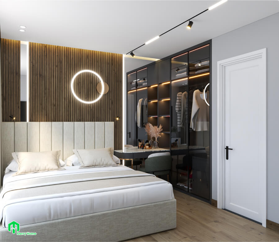 Thiết kế nội thất căn hộ 3 phòng ngủ Origami Vinhomes Grand Park -phòng ngủ master