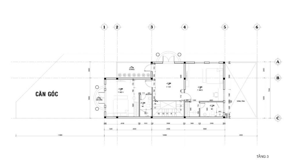 Thiết kế nội thất nhà phố, shophouse - bản vẽ bố trí