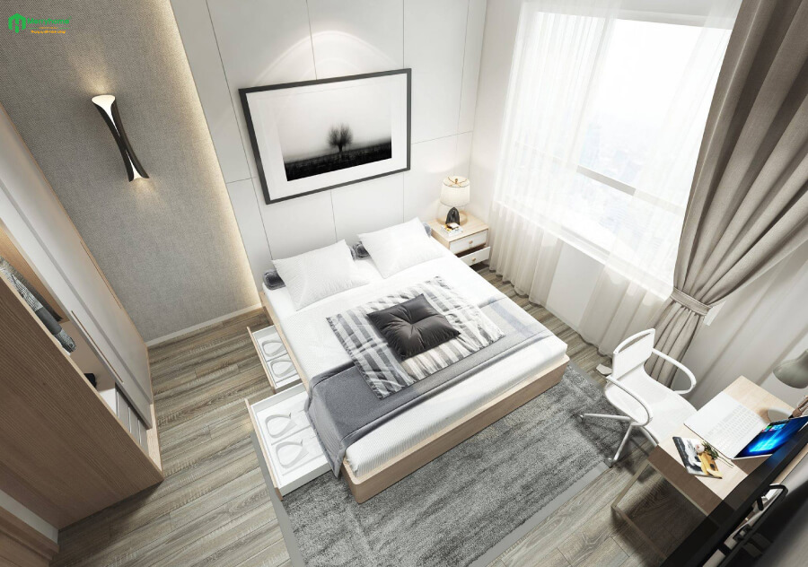 Mẫu thiết kế căn hộ chung cư 2 phòng ngủ phong cách hiện đại - 67m2