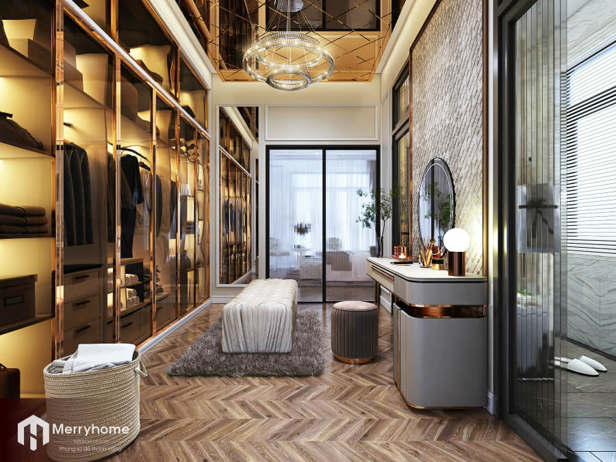 Thiết kế nội thất biệt thự phong cách Luxury tại Westlake Golf Villas - Phòng ngủ vợ chồng