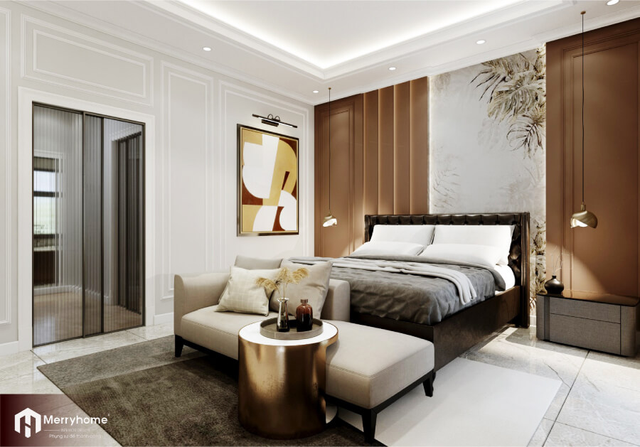 Thiết kế nội thất biệt thự phong cách Luxury tại Westlake Golf Villas - Phòng ngủ 3
