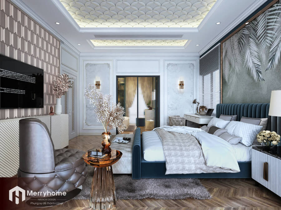 Thiết kế nội thất biệt thự phong cách Luxury tại Westlake Golf Villas - Phòng ngủ Master