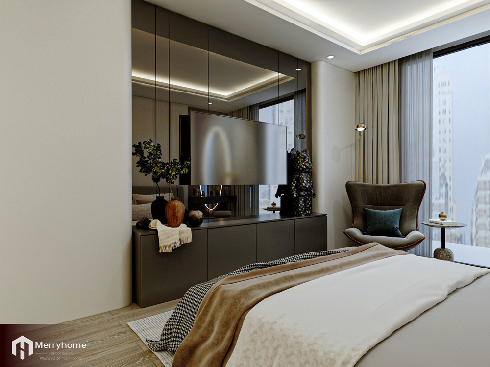 Thiết kế nội thất căn hộ 2 phòng ngủ THE RIVER THU THIEM phong cách hiện đại 75m2
