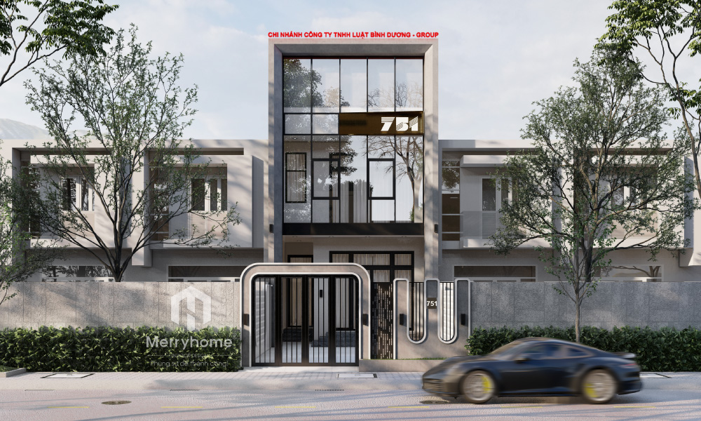 Mặt tiền thiết kế nhà phố 3 tầng