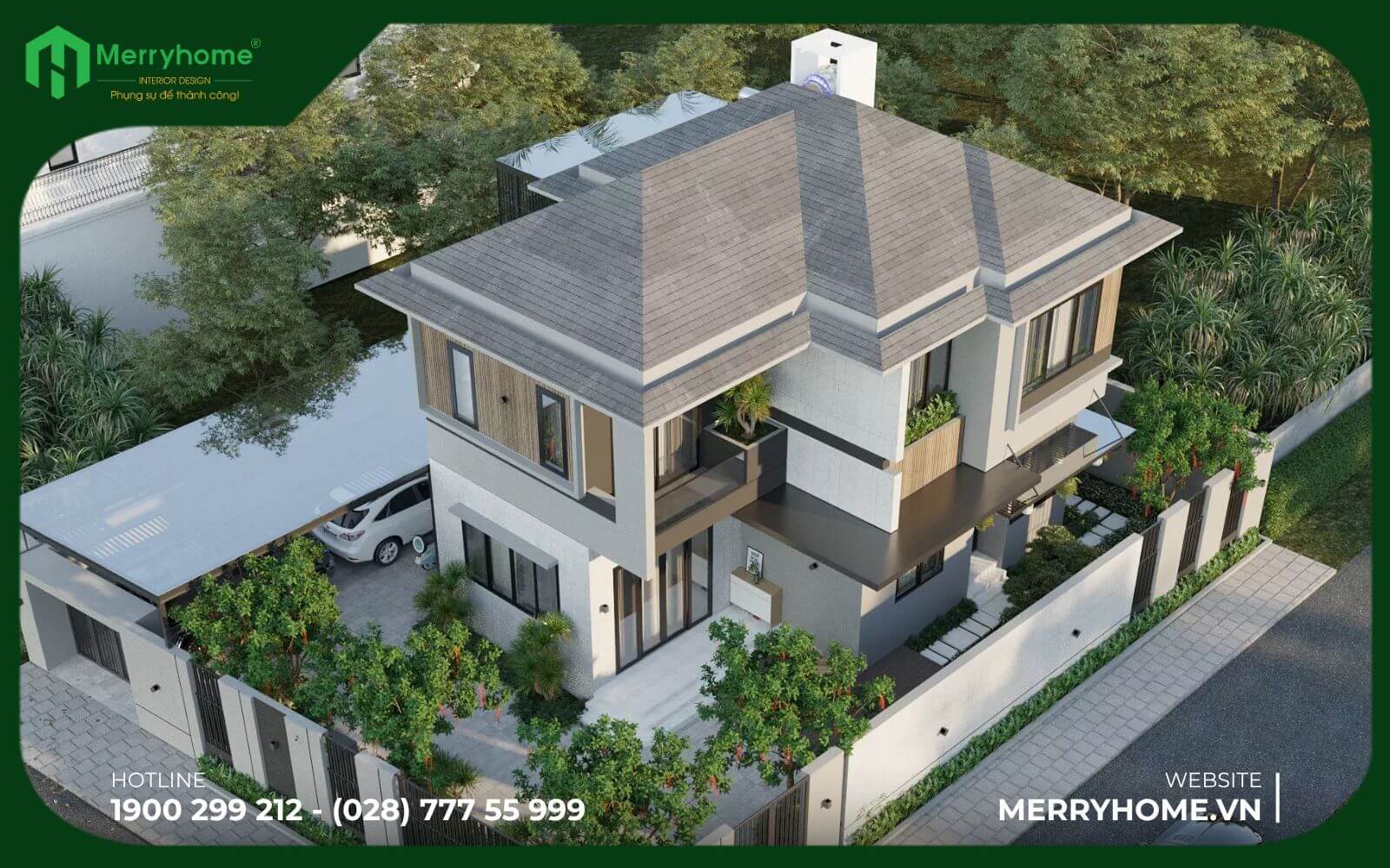 Nhà phố được thiết kế theo phong cách mái Nhật