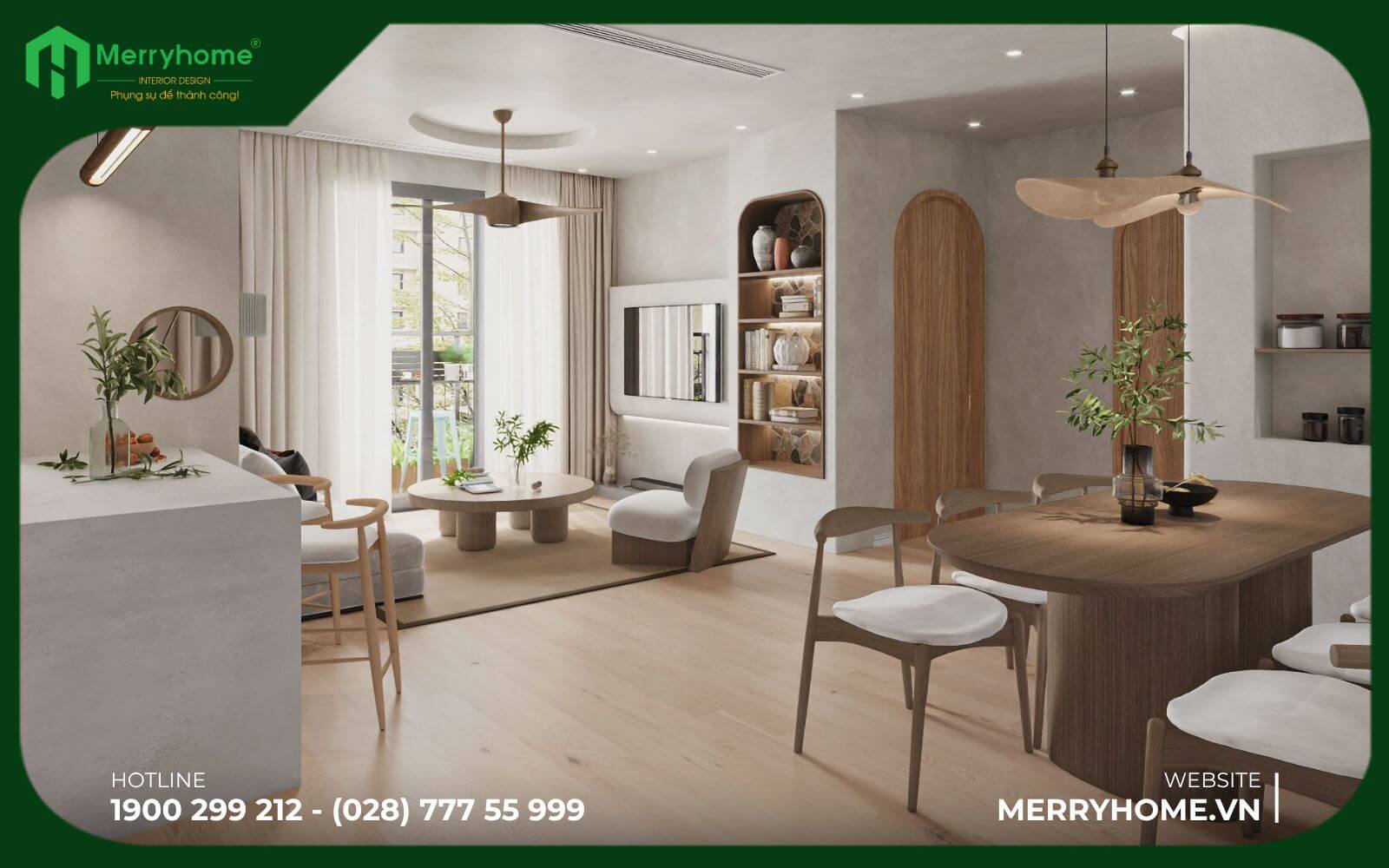 Nội thất căn hộ chung cư 1 phòng ngủ