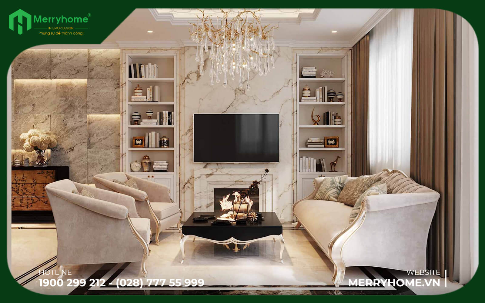 Thiết kế nội thất nhà phố tân cổ điển
