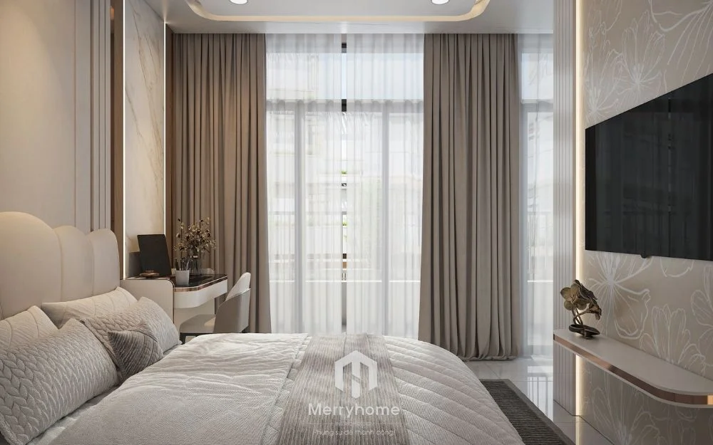 Mẫu phòng ngủ trong thiết kế nội thất căn hộ 70m2 phong cách hiện đại
