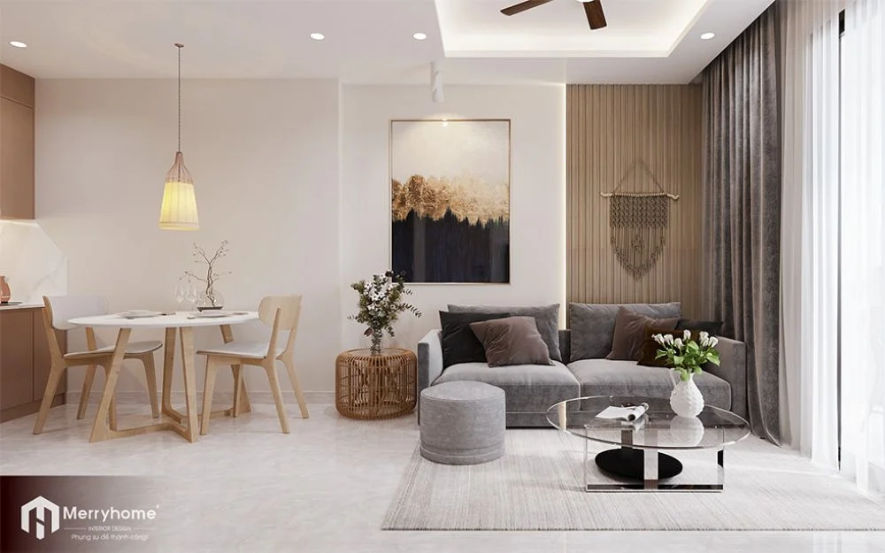 Thiết kế nội thất chung cư 62m2 hiện đại