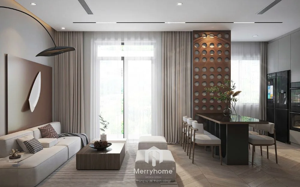 Phòng khách căn hộ Vinhomes Smart City 1 phòng ngủ
