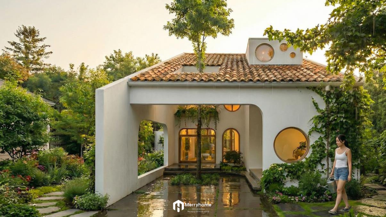 Nhà cấp 4 thiết kế phong cách Địa Trung Hải